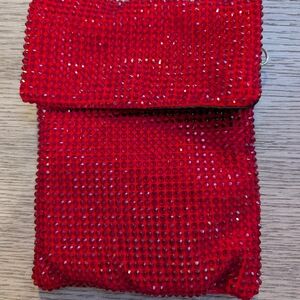 Sparkling Red Crystal Crossbody Bag